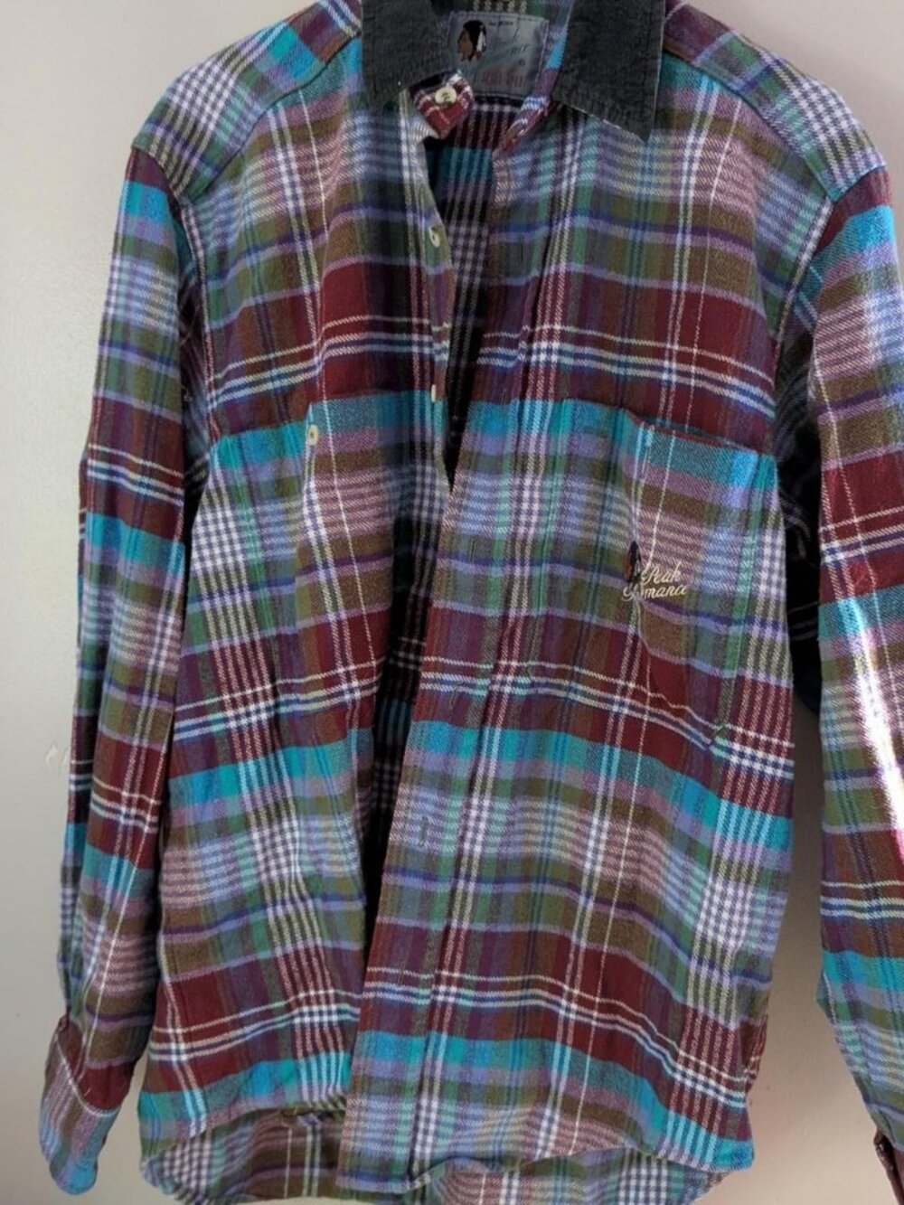 Peak Performance Swedish multicoloured button down plaid flannel shirt Unisex
